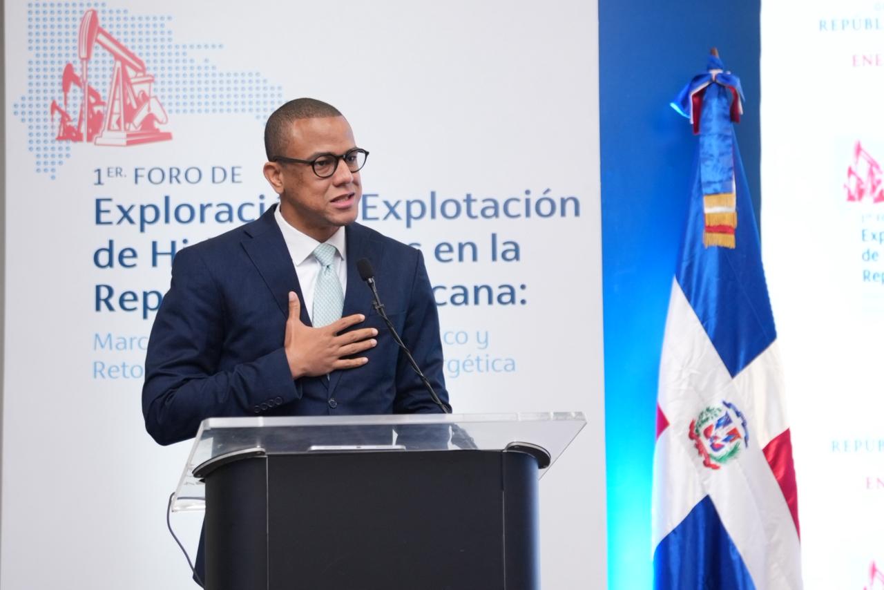 El viceministro de Hidrocarburos, Noel Báez, durante el foro.